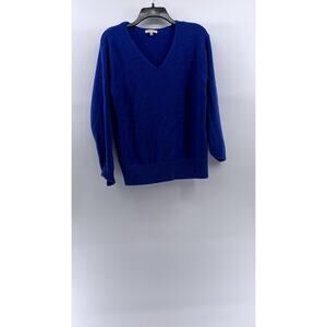 SKIES ARE BLUE Women's Royal Blue V-Neck Soft Knit Pullover Sweater SZ XS